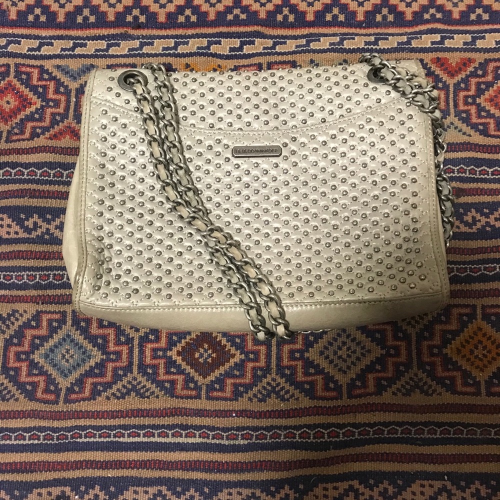 Rebecca Minkoff Studded Crossbody Bag in Cream